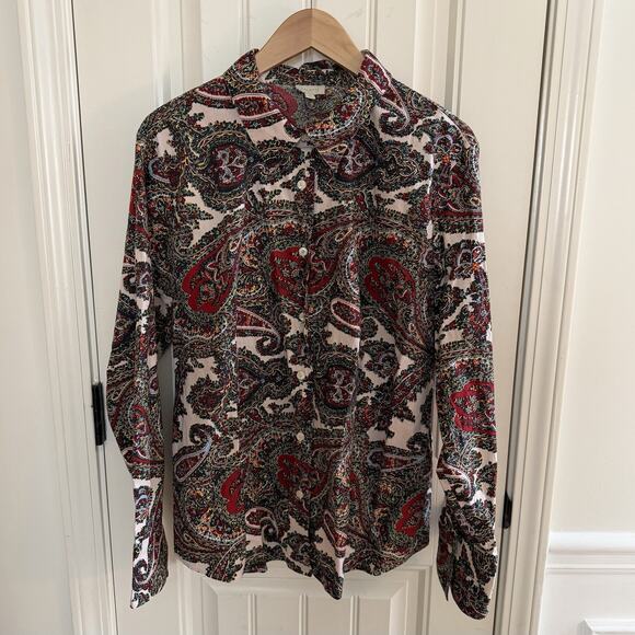 Talbots Tops - Talbots Paisley Long Sleeve Button Up Woman’s Top Size XL